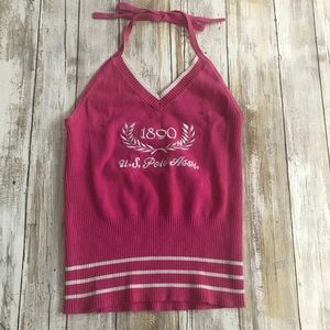 ‼️US POLO ASSN Pink S Halter Crop Top‼️E36
